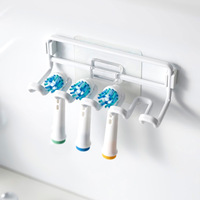 Support mural de rangement pour salle de bain en métal, style japonais minimaliste, design évidé, non pliable, pour brosses à dents