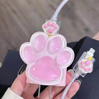 Protecteur de câble Patte de Chat Mignonne en Silicone Transparent pour Charge Rapide 18W 20W pour iPhone 17 16 15 14 – Boîte Incluse
