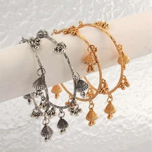 Fine Jewelry <b>Sets</b> Kashmiri Women's Fashion Retro Ethnic Style Bell 2-Piece Zinc Alloy Creative Personality Charm <b>Bracelet</b> <b>Set</b> - Product Image 2
