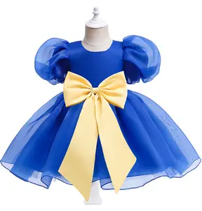 Style européen fleur fille robe de mariée en couches princesse robe de soirée pour bébé fille robes d'anniversaire pour 2 ans