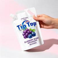 Pochette souple alimentaire avec bec verseur et poignée, sac d'emballage liquide personnalisé pour jus de fruits