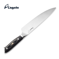 Couteau de chef professionnel 2023, 8 pouces, acier inoxydable allemand, manche en bois, rivets, couteau de cuisine écologique, logo personnalisé