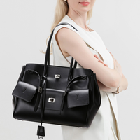 Sac à bandoulière grande capacité Explosions Premium Sense en PU, couleur unie, style luxe léger, sac fourre-tout tendance pour femme, design minimaliste