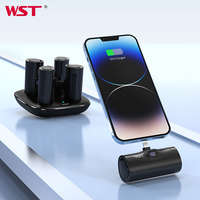 Banque d'alimentation WST, charge rapide, support de téléphone, 5000 mAh, chargeur portable, type capsule, prise de sortie type-C, banque d'alimentation