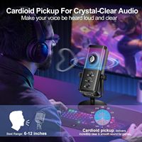 Micrófono de Condensador USB Tipo-C con Cable M7 RGB, Micrófono Profesional para Juegos y Computadora con Iluminación RGB para Grabación