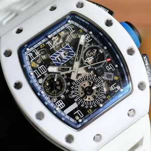 2026 Bestselling Men's Luxury <b>Watch</b>, 11-02 White Ceramic Tonneau Skeleton Flyback Chronograph GMT Dual-TimeAutomatic Men's <b>Watch</b> - Product Image 2