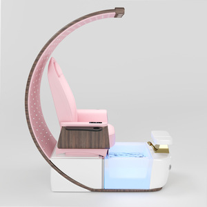 เก้าอี้นวดเท้าสปาไฟฟ้าสุดหรูทันสมัยสำหรับทำเล็บมือและเล็บเท้า สีชมพู แบบไม่ใช้ระบบประปา พร้อมปั๊มเจ็ท - Product Image 3