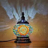 Marokkaanse Turkse Home Decoratie Vintage Mozaïek Glas Schaduw Tiffany Led Tafellamp