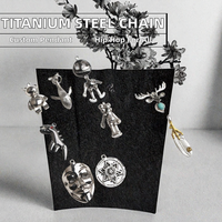 Pendentif breloque en acier titane, chaîne de pull, collier hip-hop, accessoire de bijouterie DIY pour hommes et femmes