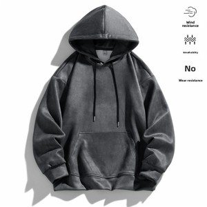 <span class=keywords><strong>Felpa</strong></span> con cappuccio pesante da uomo, effetto due pezzi, con tasche, vestibilità ampia, colore bianco, pullover trendy disponibile - Product Image 4