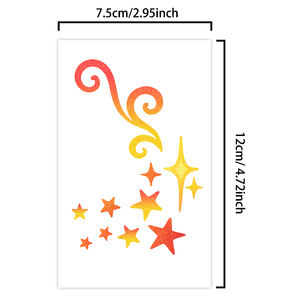 Autocollant de tatouages temporaires de paillettes colorées <span class=keywords><strong>tatouage</strong></span> imperméable de dessin animé d'étoile à cinq branches rouge et jaune pour la jambe de <span class=keywords><strong>bras</strong></span> de visage - Product Image 2