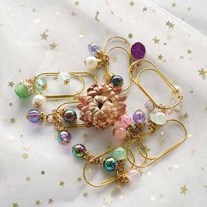 Usine en gros mignon or métal trombones drôle perle chaîne signet beaux trombones pour Scrapbooking - Product Image 2