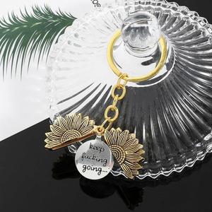 Customizable Zinc Alloy Sunflower <b>Keychain</b> Laser Engraved Novelty Gift <b>Personalized</b> Blank Keyring for Father's or Mother's Day - Product Image 6