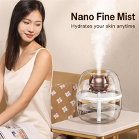 Nouvel humidificateur créatif au design Saturne, 3L, double pulvérisation, USB, grande capacité, silencieux, pour la maison, la chambre, le bureau, avec veilleuse