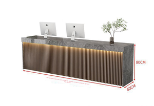 Mesa De Recepção Minimalista Moderna para Escritório Grade Design Hotel Caixa Contador Durável MDF para Salão De Beleza Consulta Loja - Product Image 5