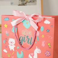 Sac en papier pour cadeau d'anniversaire d'enfants personnalisé en gros Sac cadeau de fête de douche de bébé