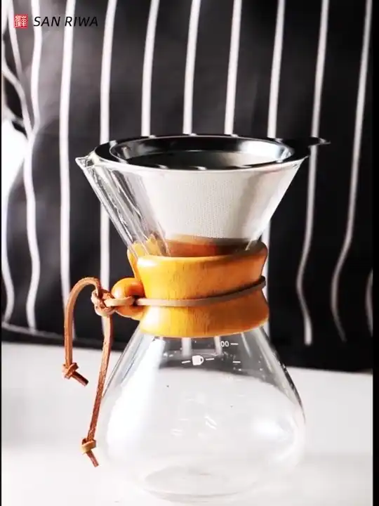 Vintage Art Borosilicate Glass Coffee/Tea Pour-Over Dripper Brewer