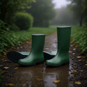 Bottes de pluie vertes Ttake, taille 43, hauteur genou, avec semelle noire - Product Image 3