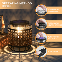 Lampe à cire fondue en métal très vendue, écologique, chauffe-bougie électrique réglable, lumière chaude parfumée, brûleur de cire standard pour la maison