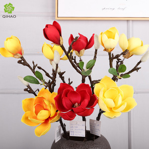 Artificial Magnolia Flowers Silk High Simulation Home Decor Wedding Ornaments Mini <b>Branches</b> White Pink <b>Light</b> Yellow - Product Image 5