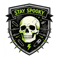 Transfert DTF Halloween Ghost Creep It Real Vintage Badge Prêt à Presser pour T-shirt et Vêtements