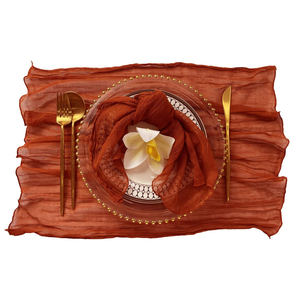 Haute qualité 100% lin dîner serviettes jetables bio blanc coton tissu brodé motif Style classique à la main formel - Product Image 1