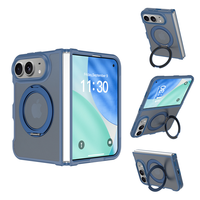 Étui de téléphone magnétique anti-traces de doigts mat pour iPhone Duo avec protection à 360° °   Support rotatif antichoc pliable pour téléphone portable
