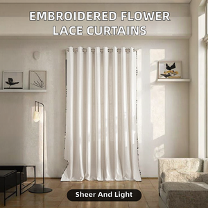 Rideaux en dentelle brodée de haute qualité, demi-rideaux décoratifs pour la maison, broderie florale moderne, écologiques, pour salon d'été - Product Image 2