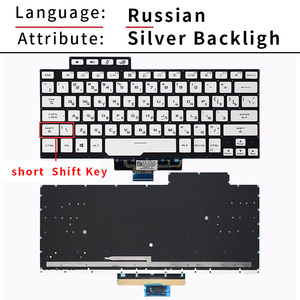 US/RU Russische Tastatur für ASUS ROG Zephyrus G14 GA401 GA401U GA401M GA401I V192461B2 GA401Q <span class=keywords><strong>GA401IV</strong></span> GA401QM mit hintergrundbeleuchtetem Layout - Product Image 4
