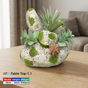 Planta Artificial de Mesa con Hojas de Alta Simulación de Piedra Zen para Uso en Interiores - Product Image 3
