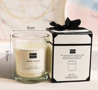 Vente en gros de pots à bougies en verre transparent de 12 oz avec couvercle en bois foncé pour la fabrication de bougies