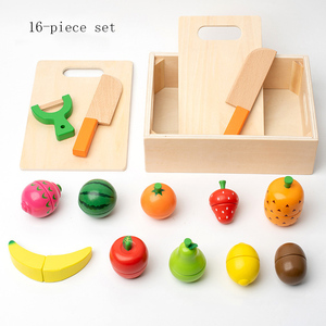<strong>Wood</strong> Cutting Fruit Vegetables <strong>Food</strong> <strong>Toys</strong> Building Blocks Wooden Pretend Play Simulation Kitchen <strong>Toys</strong> - Product Image 2