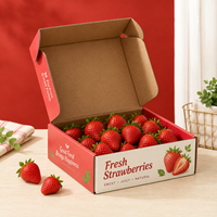 Carton à fruits ondulé résistant à l'humidité avec insert personnalisé pour la protection des baies lors de leur transport en chaîne du froid