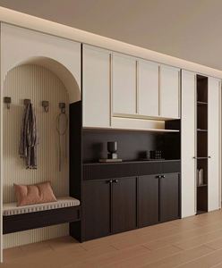 ชั้นวางรองเท้าสไตล์ฝรั่งเศสยุโรปอเมริกันตู้อเนกประสงค์ย้อนยุคที่เก็บของในห้องโถงสไตล์ยุคกลาง - Product Image 3