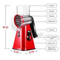 Keukenaccessoires Multifunctionele 3-in-1 Mandoline Trommelsnijder Handmatige Groentesnijder Keuken Rotatiekaasschaaf