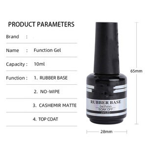 Venta caliente hipoalergénico NO-wipe Top Coat Gel Natural transparente duro mate UV esmalte de uñas con <span class=keywords><strong>Base</strong></span> de goma orgánica - Product Image 6
