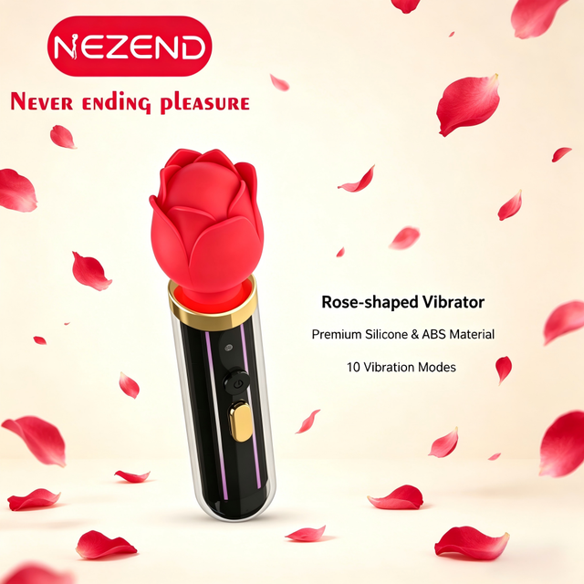 Wholesale Rose Head AV Wand Vibrator 10 Speeds LED Light Silicone Massager for Clitoral Stimulation Adult Toy OEM ODM