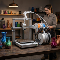2026 Printer 3D Bamboo Lab A1 Combo Original Baru Berkecepatan Tinggi Multi-Warna AMS Model Industri dengan Perataan Otomatis Penuh