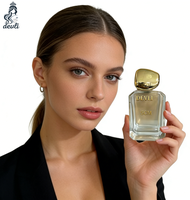 Flacon pulvérisateur de parfum en verre transparent carré 30ml 50ml 100ml avec couvercle en résine et impression sérigraphique, emballage cosmétique