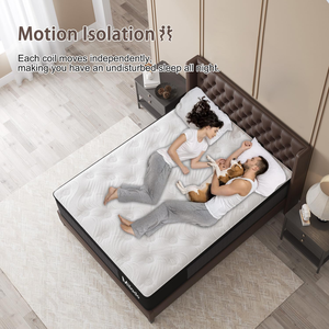 King Queen Hybrid Matelas Eurotop avec gel en mousse à mémoire de forme Matelas à ressorts ensachés Matelas doux et respirant à soulagement de la pression - Product Image 4
