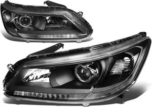 Conjunto de Faros Delanteros Negros Más Vendidos, Faros Delanteros Halógenos Compatibles con Honda Accord 2013-2015 - Product Image 2