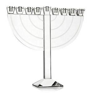 蚀刻水晶光明节烛台烛台，用于传统光明节犹太装饰 - Product Image 2