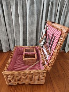 <span class=keywords><strong>Cestino</strong></span> da Picnic JY, Contenitore <span class=keywords><strong>per</strong></span> Snack, Cesto in <span class=keywords><strong>Vimini</strong></span> <span class=keywords><strong>per</strong></span> Regali, Cesto Portabiancheria Intrecciato con Motivo Floreale - Product Image 4