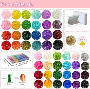 Kit di Decorazione per Orologi con 1200 Perline di Vetro, 48 Colori, Perline di Cristallo di Forma Insolita Ovali, Prodotte in Cina, per Creazioni Fai-da-Te e Gioielli - Product Image 3
