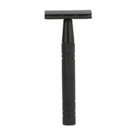 Rasoir de sécurité pour homme en acier inoxydable de haute qualité, double lame, pour le visage, le corps et les aisselles, manche en métal, non jetable LY014 LIYI