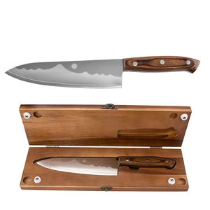 Tabla de Cortar de Madera con Diseño Personalizado Todo en Uno, Cuchillo de Chef de Acero Forjado, Cuchillo de Cocina, Cuchillo Especializado para Acampar al Aire Libre - Product Image 1