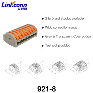 8-Pin Quick Connect <b>Terminal</b> Block 450V 32A 921-8 Wire Connector 8-Pole Grey Transparent Lever Type For Wire Connections - Product Image 1