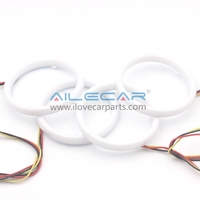 Feux de jour LED Angel Eyes multicolores RGB en coton avec clignotants jaunes pour phares de voiture universels