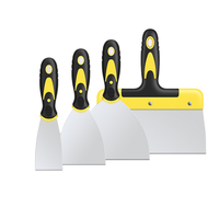 Ensemble de spatules en acier inoxydable résistant à la rouille, 4 pièces, multi-tailles, grattoir à peinture pour le décapage du plâtre et la restauration des murs