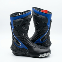 Bottes de moto mi-mollet en cuir véritable avec fermeture éclair, semelle extérieure en caoutchouc, légères, respirantes, utilisables en toutes saisons, unisexes, pour hommes et femmes